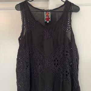 Black Johnny was eyelet tank top . Size M